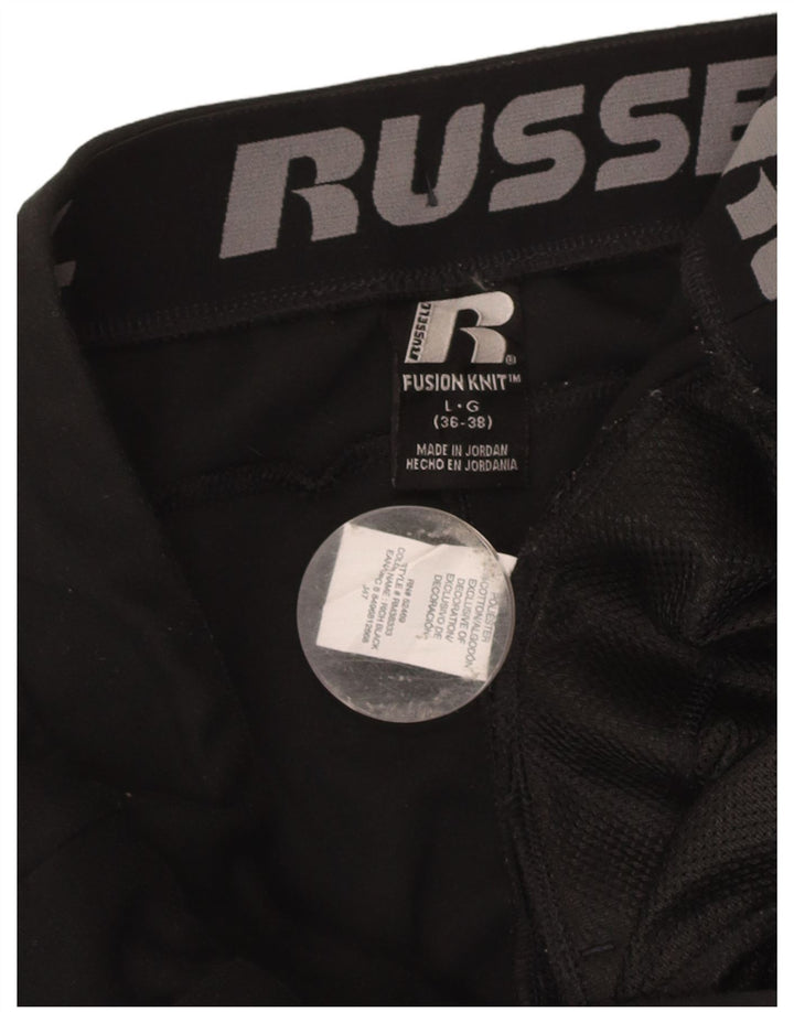 RUSSELL ATHLETIC Mens Tracksuit Trousers Joggers Large  Black Polyester