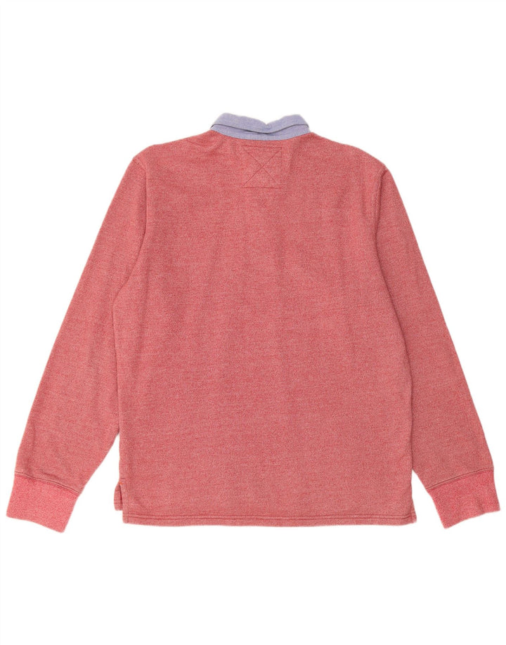 Ανδρικό μακρυμάνικο μπλουζάκι ράγκμπι πόλο DOCKERS, μεσαίο κόκκινο βαμβακερό