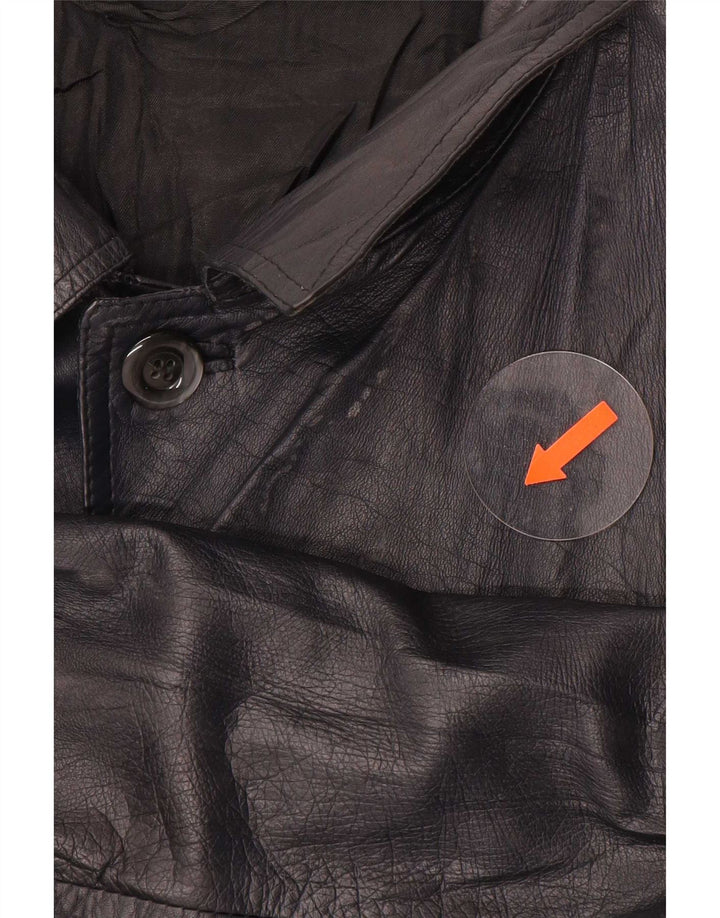 Vintage Ανδρικό Δερμάτινο Μπουφάν UK 38 Medium Black Colourblock