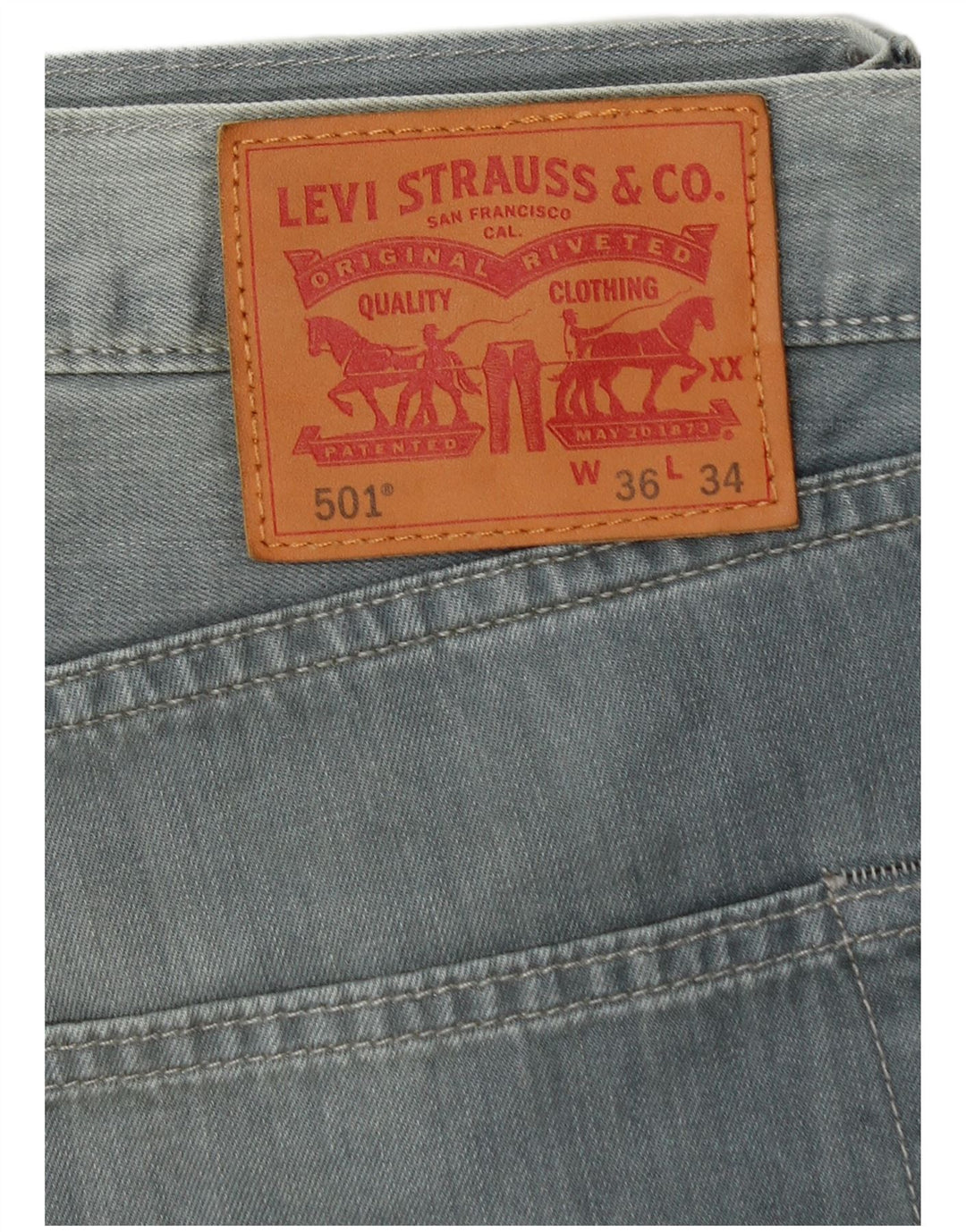 LEVI'S Ανδρικό τζιν 501 ίσιο W36 L29 Μπλε βαμβακερό