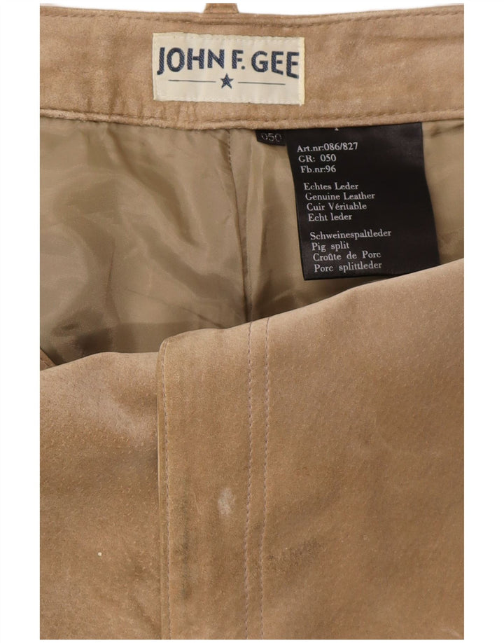 JOHN F GEE Ανδρικό Suede Straight Παντελόνι Cargo EU 50 Large W34 L32 Beige
