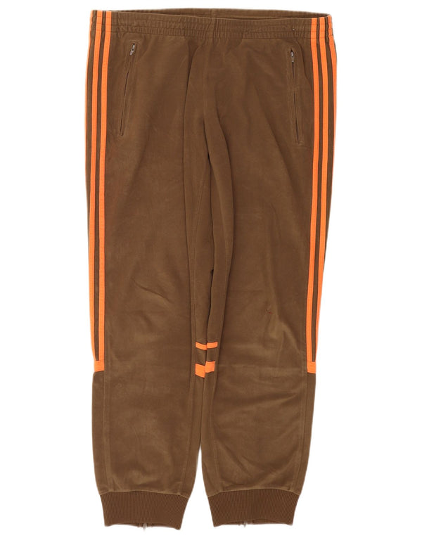 Adidas Γυναικεία φόρμα Fleece Παντελόνια Joggers UK 16 Large Beige Polyester
