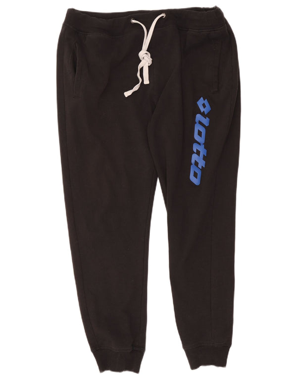 Lotto Γυναικεία φόρμα αθλητικής φόρμας γραφικά Joggers UK 16 μεγάλο μαύρο βαμβακερό
