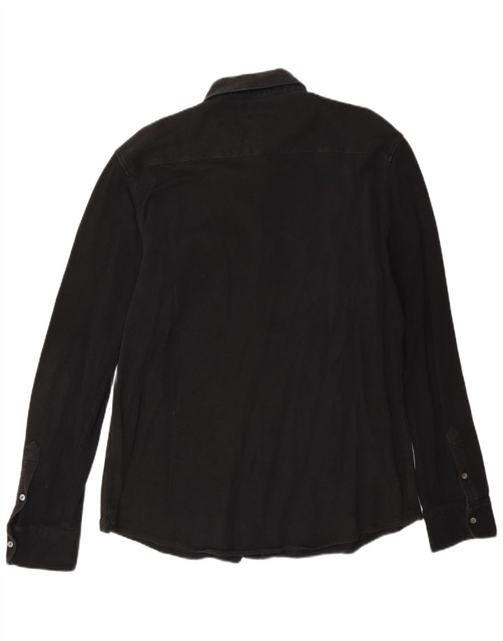 Ανδρικό πουκάμισο Massimo Dutti Slim Fit XL Μαύρο