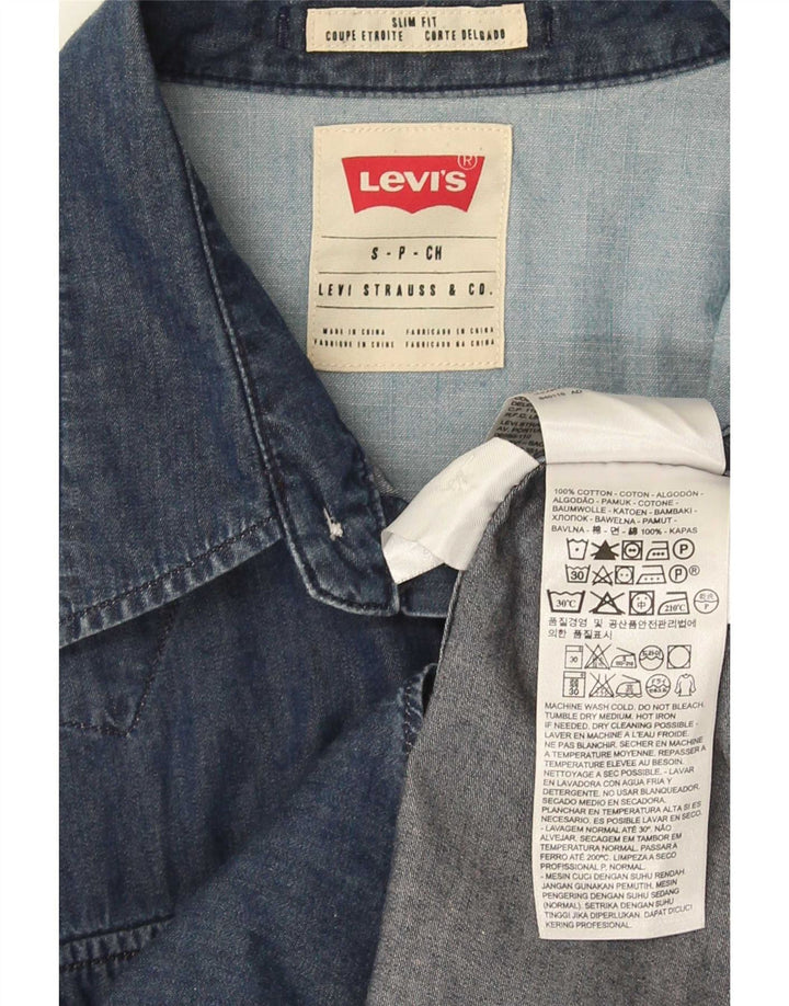 Ανδρικό τζιν πουκάμισο Levi's Slim Fit Μικρό Navy Blue από βαμβάκι
