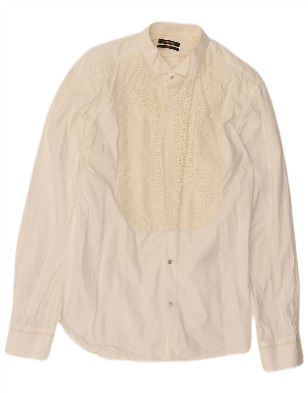 Ανδρικό πουκάμισο σμόκιν DIESEL XL Λευκό γεωμετρικό βαμβακερό