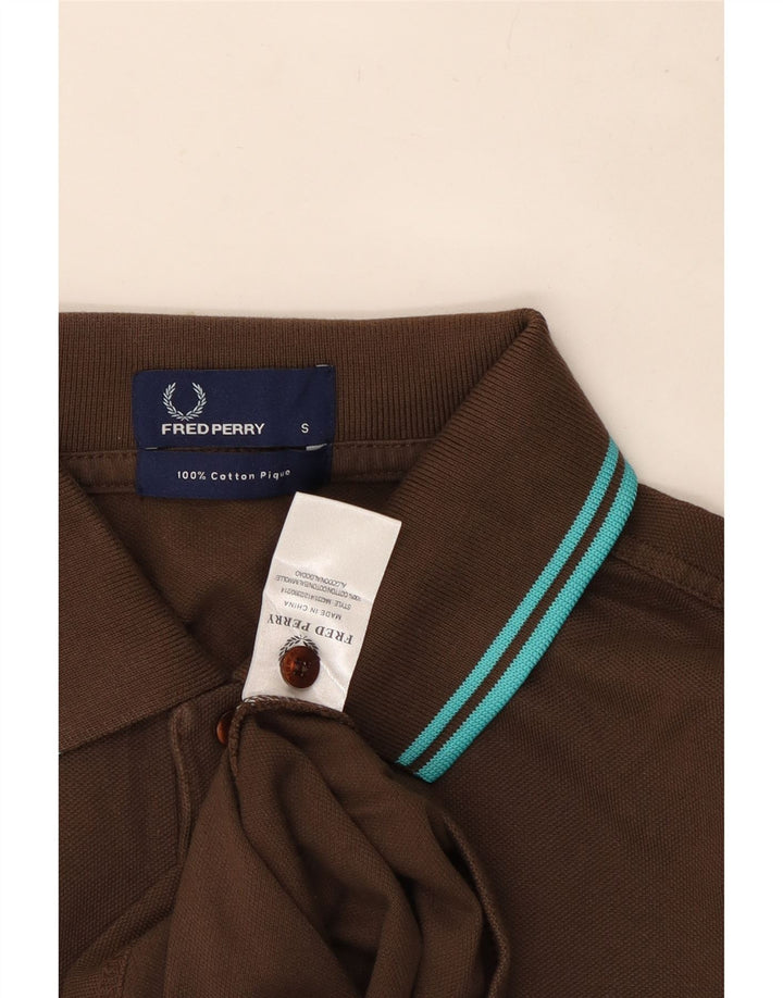 Fred Perry Ανδρικό μακρυμάνικο μπλουζάκι πόλο, μικρό καφέ βαμβακερό