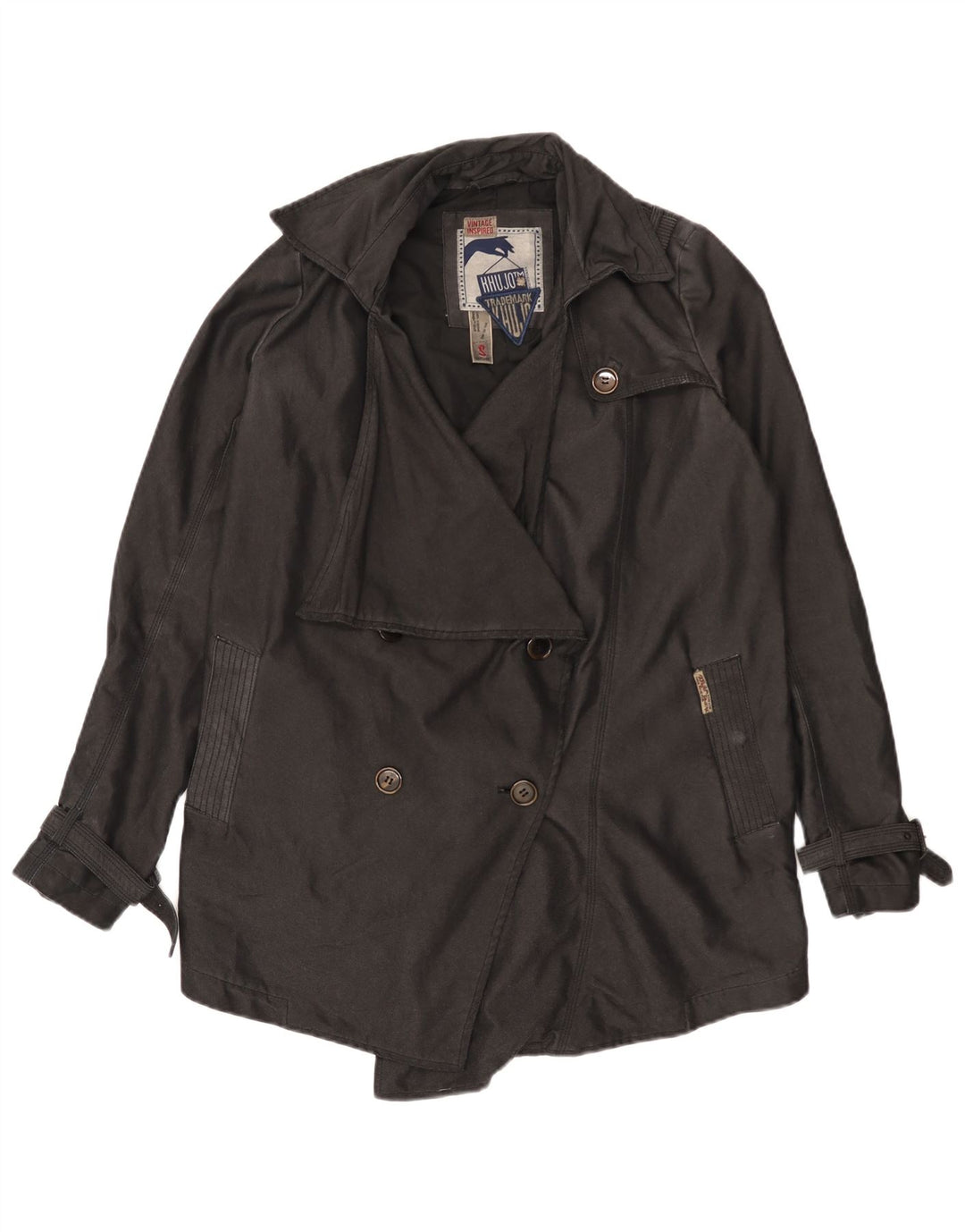 KHUJO Γυναικεία καμπαρντίνα Oversized UK 10 Small Black Polyester