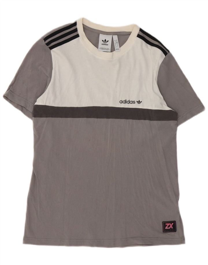 Ανδρικό T-Shirt Adidas Top Small Grey Colourblock Βαμβακερό