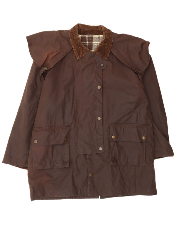 Derby Ανδρικό κερωμένο βαμβακερό μπουφάν UK 40 Large Brown