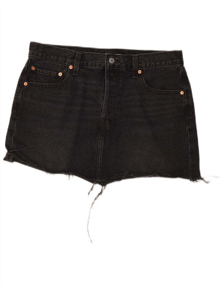 Γυναικεία τζιν φούστα Levi's W31 μεσαία μαύρη βαμβακερή