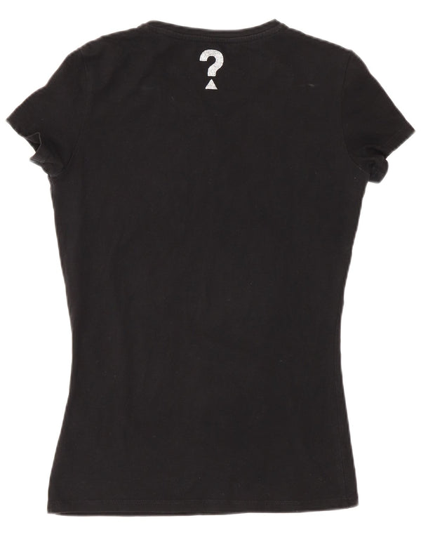 Γυναικείο γραφικό μπλουζάκι Guess Top UK 6 XS Μαύρο βαμβακερό