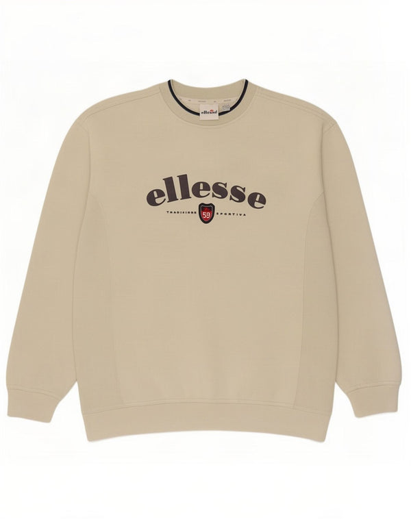 Ανδρικό γραφικό φούτερ Ellesse Jumper UK 42/44 Large Beige