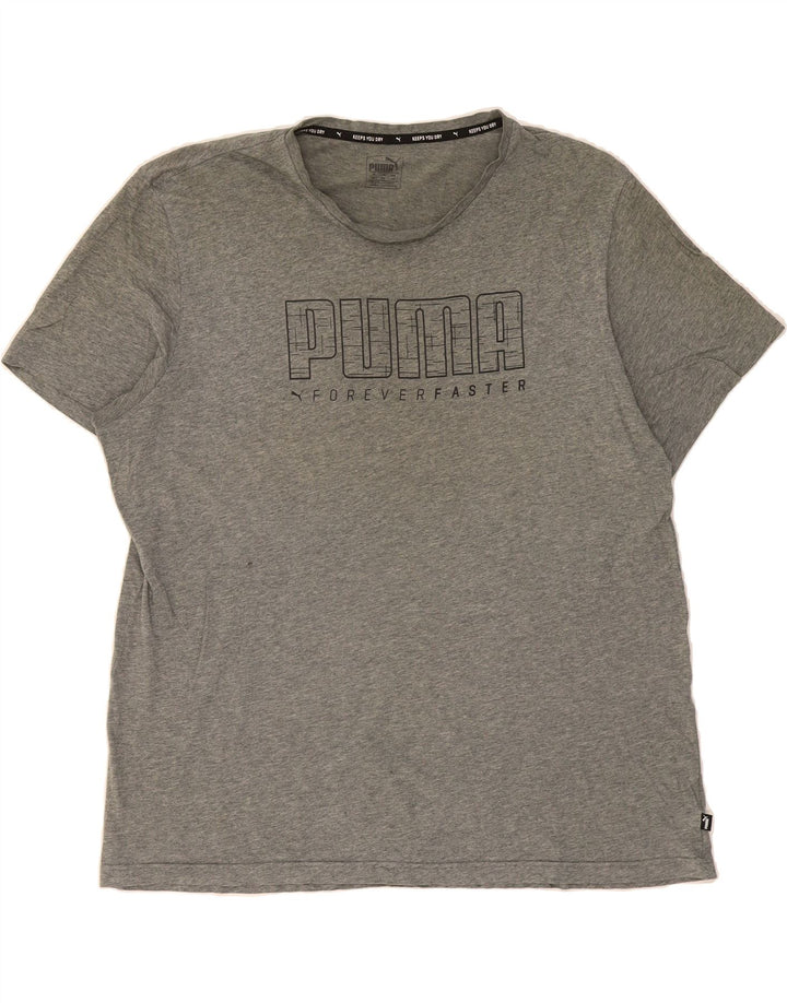 PUMA Mens Graphic T-Shirt Top 2XL Grey Vintage Puma and Second-Hand Puma from Messina Hembry 