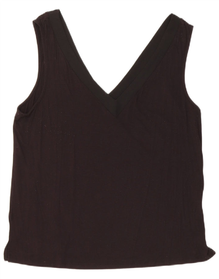 WAREHOUSE Γυναικείο Crop Vest Top UK 14 Medium Black Viscose