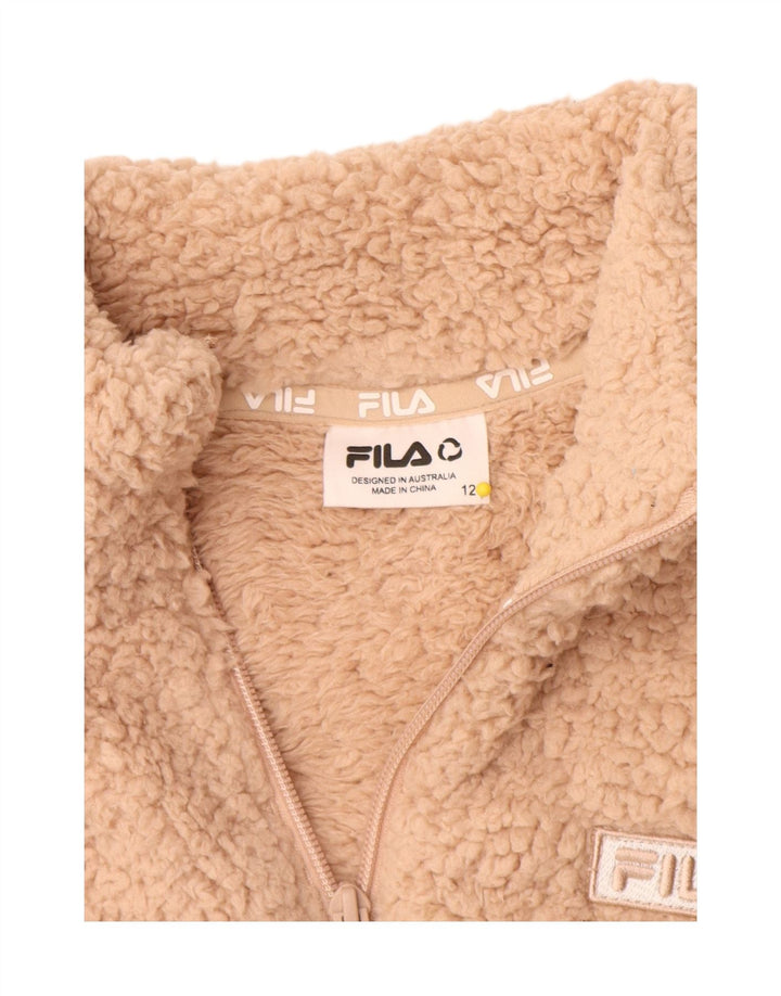 Fila Γυναικείο Fleece Jacket UK 12 Medium Beige Polyester