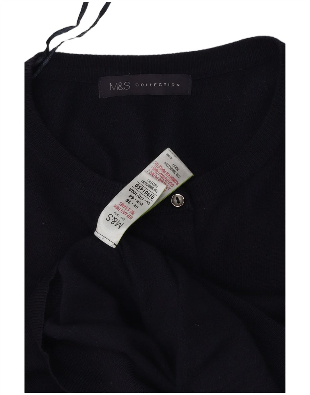 Marks & Spencer Γυναικεία ζακέτα πουλόβερ UK 16 Large Navy Blue Viscose
