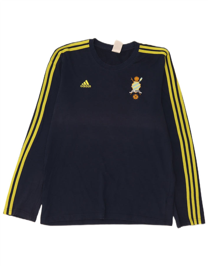 Adidas Ανδρικό τοπ Climalite με γραφικό μακρυμάνικο μεσαίο μπλε βαμβακερό