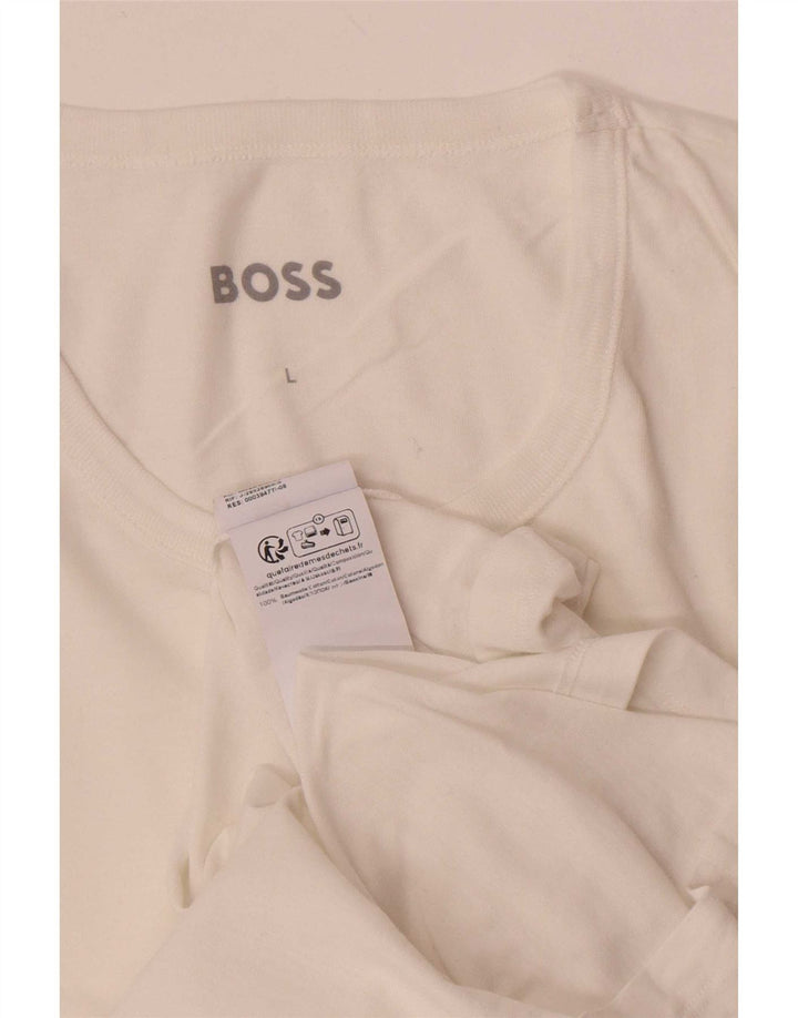 Ανδρικό T-Shirt Hugo Boss Top μεγάλο λευκό βαμβακερό