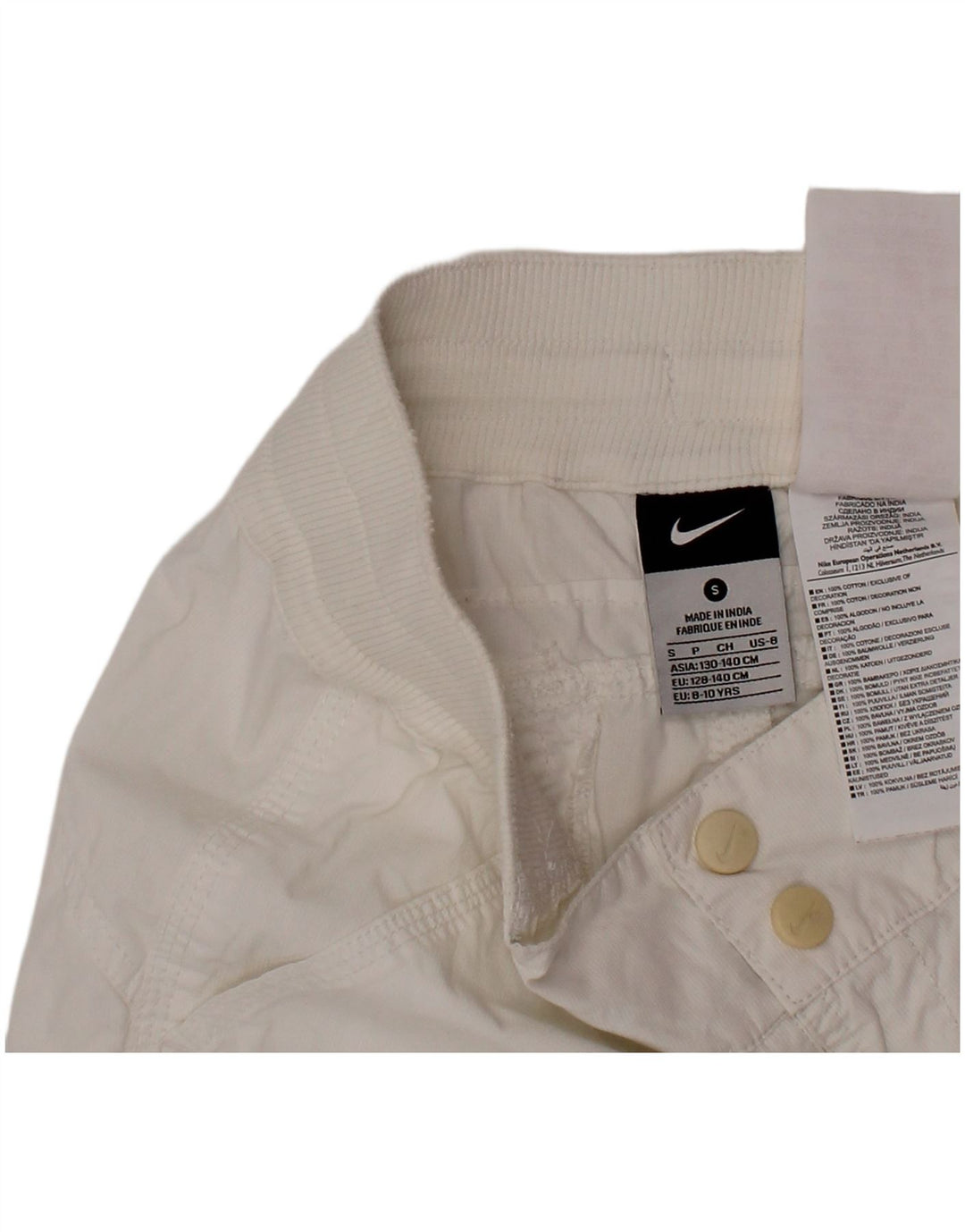 Σορτς Chino NIKE για αγόρια 8-9 ετών Small W26 λευκό βαμβακερό