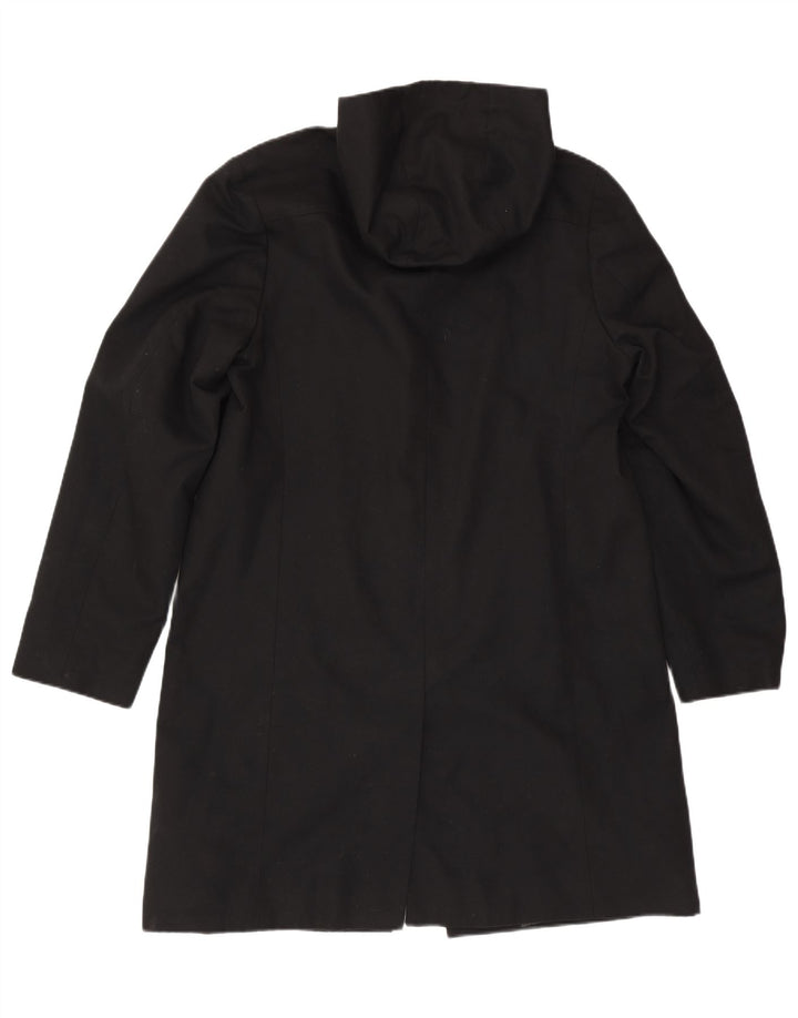 VINTAGE Ανδρικό πανωφόρι με κουκούλα UK 40 Large Black Acetate