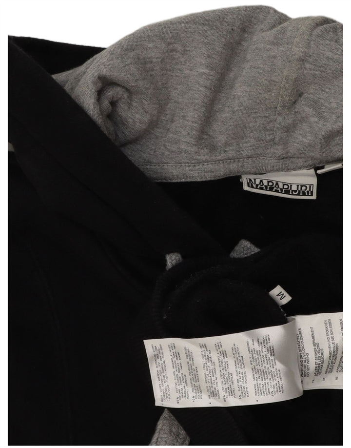 NAPAPIJRI Ανδρικό γραφικό μπλουζάκι με κουκούλα, μεσαίο μαύρο βαμβακερό