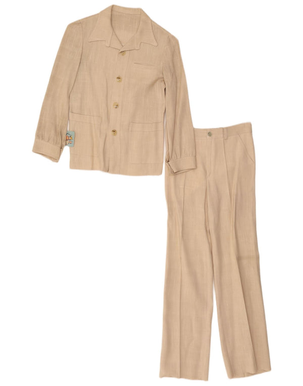 Vintage γυναικεία φόρμα 2 κουμπιών EU 34 XS W26 L26 μπεζ βισκόζη