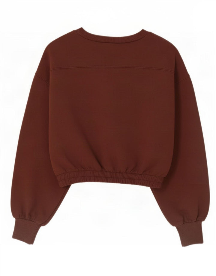 Zara Γυναικεία φούτερ Crop Jumper UK 10 Small Brown
