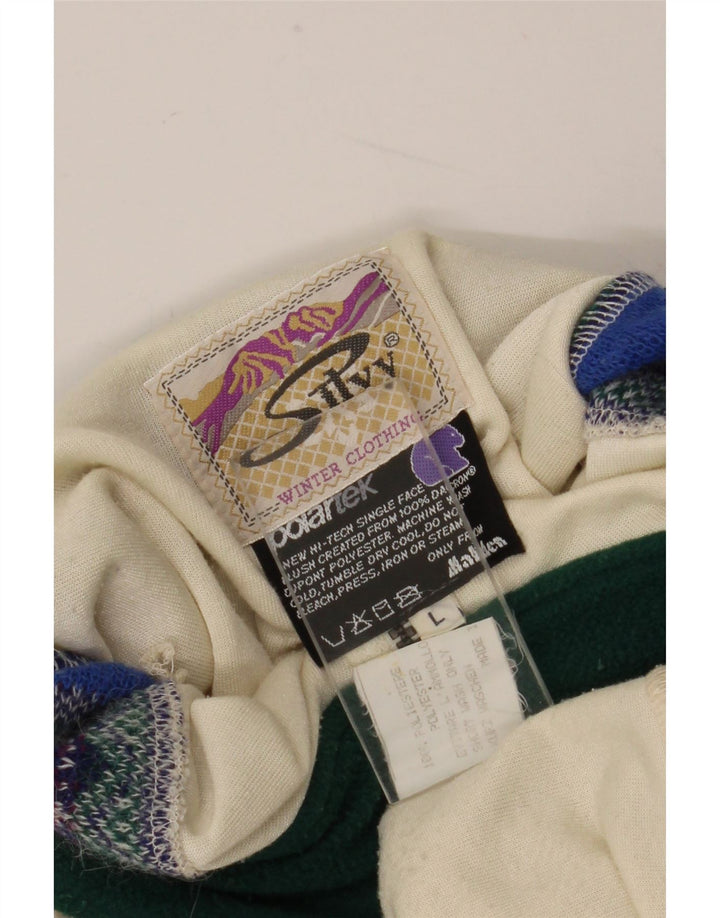 Silvy γυναικείο φερμουάρ Fleece Jumper UK 16 Large White Colourblock Πολυεστέρας