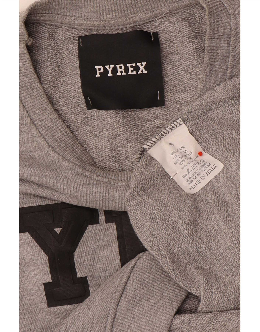 Γυναικεία γραφική μπλούζα Pyrex Oversized Crop Jumper UK 10 Small Grey