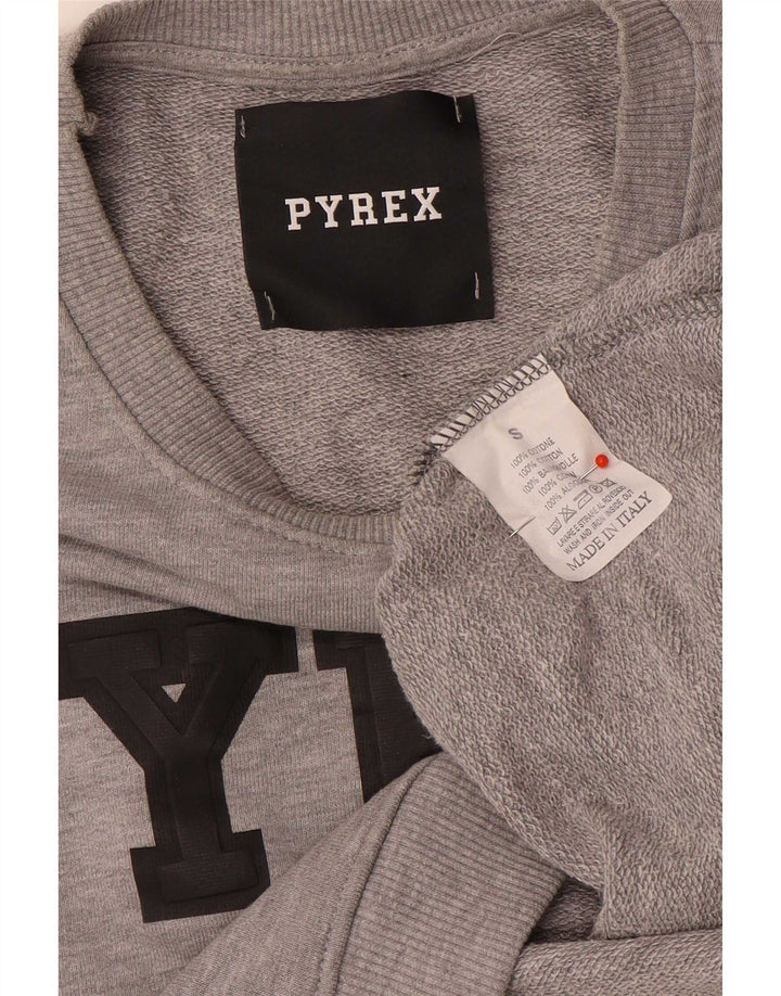 Γυναικεία γραφική μπλούζα Pyrex Oversized Crop Jumper UK 10 Small Grey