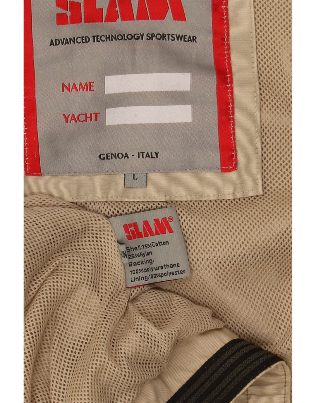 Slam Mens Bomber Jacket UK 40 Large Khaki Cotton