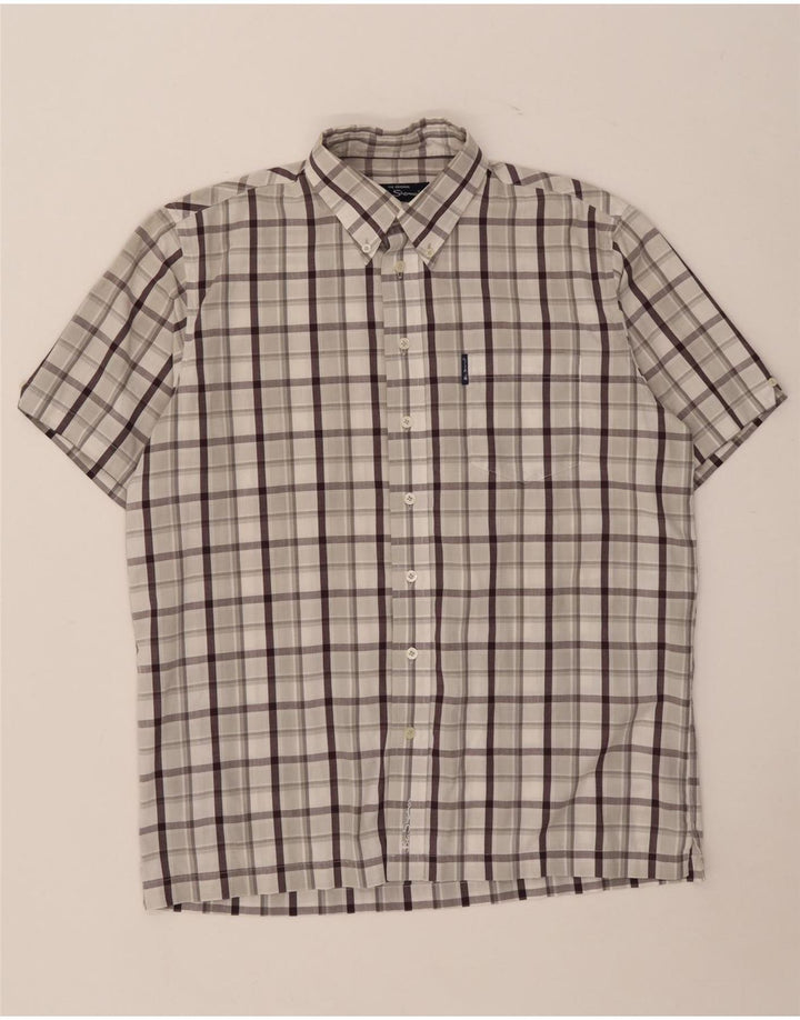 Ανδρικό κοντομάνικο πουκάμισο Ben Sherman, μεσαίο γκρι βαμβακερό