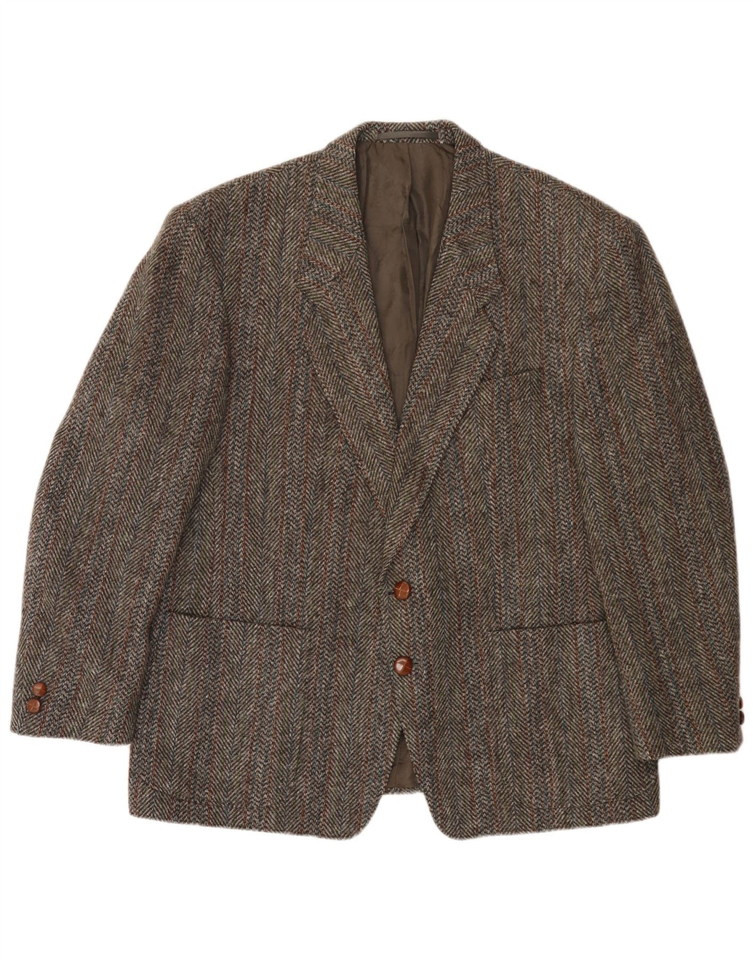 Harris Tweed Ανδρικό μπλέιζερ με 2 κουμπιά μπουφάν UK 40 μεγάλο καφέ ψαροκόκκαλο