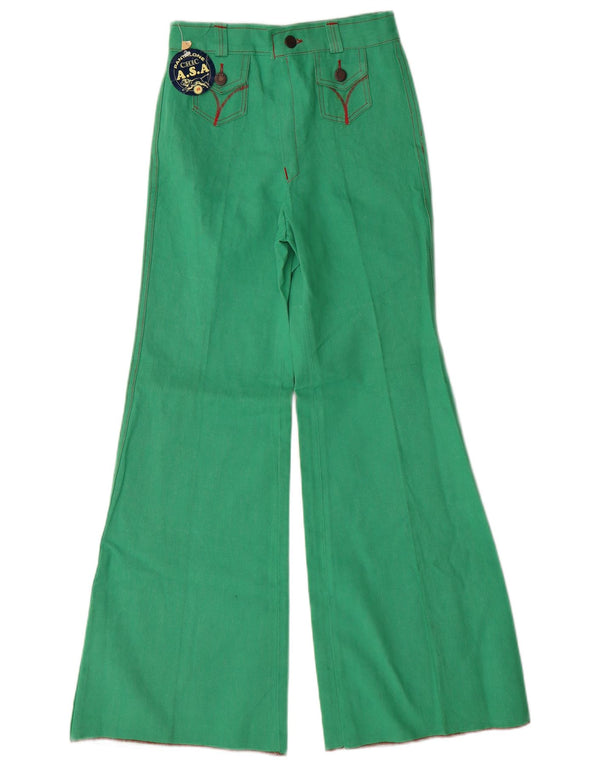Chic Γυναικείο Flare Casual Παντελόνι IT 40 Small W24 L28 Green