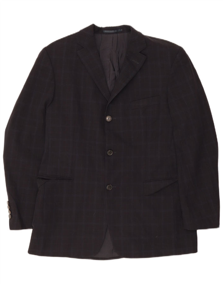 Ανδρικό σακάκι 3 κουμπιών Hugo Boss UK 38 Medium Navy Blue Check