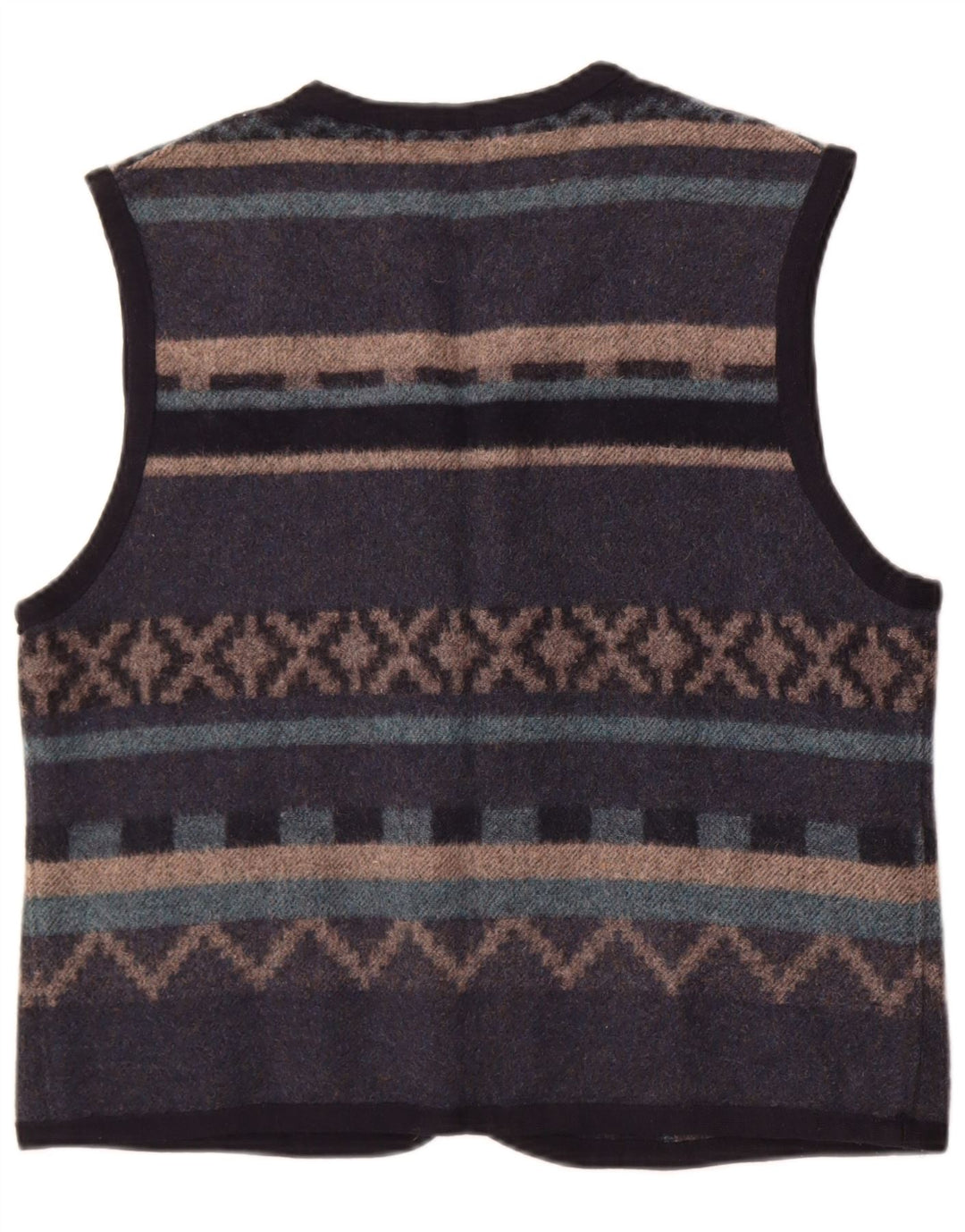 Vintage ανδρικό γιλέκο Medium Blue Fair Isle Wool