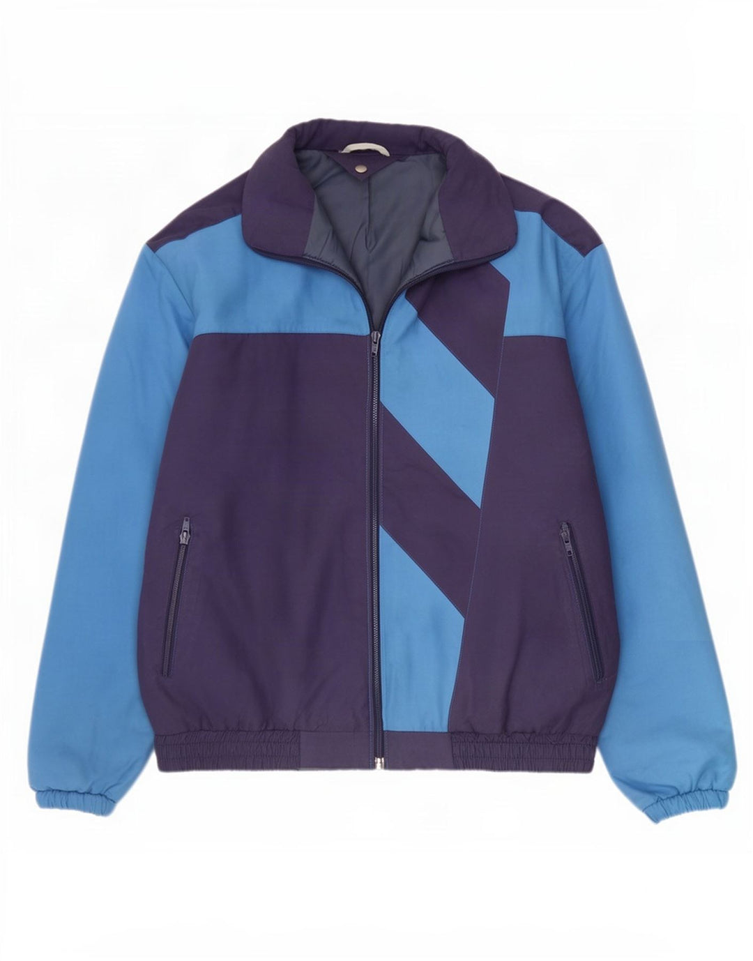 Vintage Ανδρικό Bomber Jacket UK 40 Large Navy Blue Colourblock Polyester