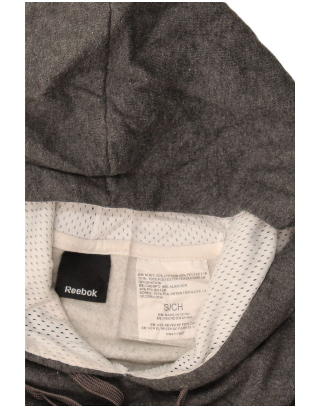 Ανδρικό γραφικό Reebok Hoodie Jumper Μικρό Γκρι Βαμβακερό
