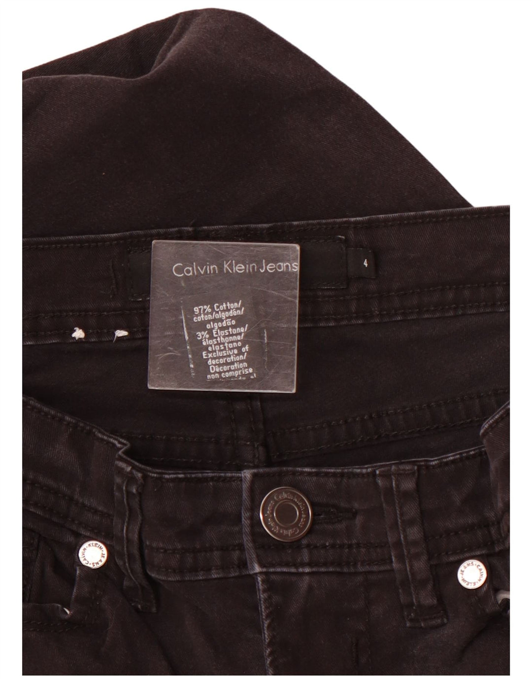 Calvin Klein Γυναικείο Crop Slim Jeans US 4 Small W28 L26 μαύρο βαμβακερό