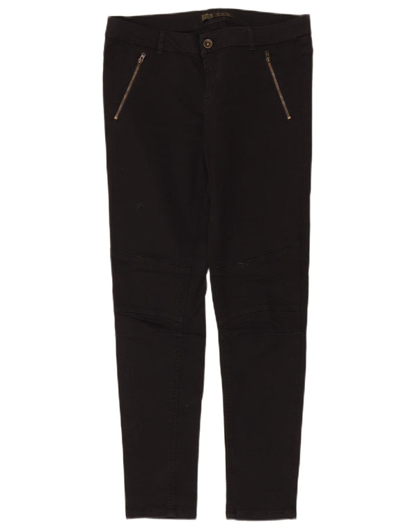 ZARA Γυναικείο Slim παντελόνι Chino EU 38 Small W28 L30 μαύρο βαμβακερό
