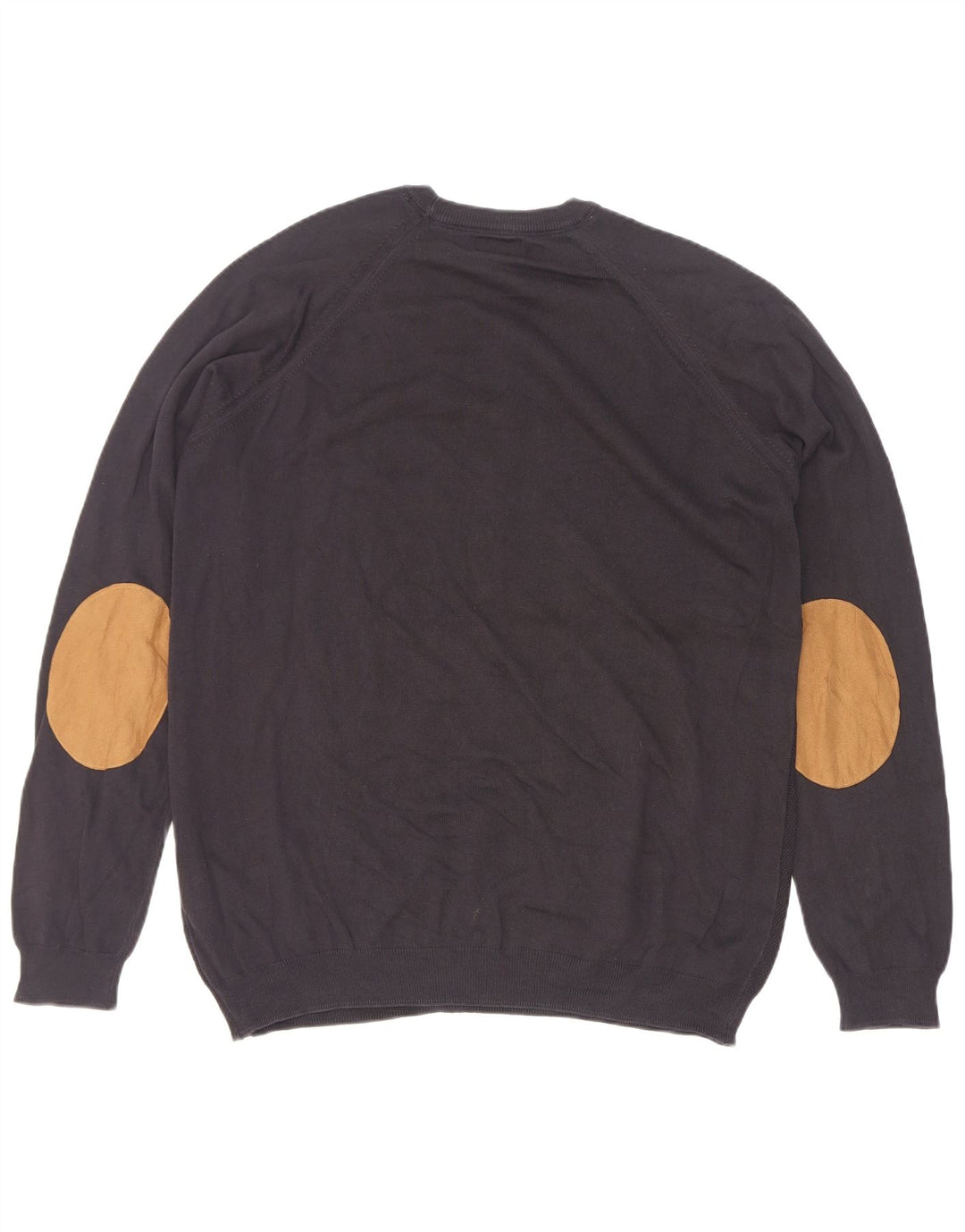 Ανδρικό πουλόβερ Zara Crew Neck Jumper Μεγάλο μαύρο βαμβακερό
