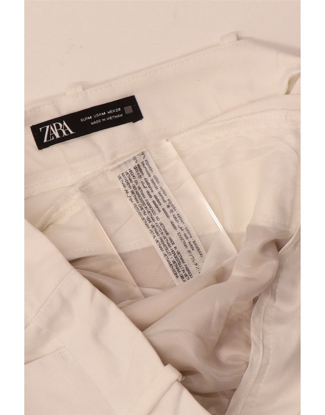Zara Γυναικείο Σορτς Chino Μεσαίο W28 Λευκό βαμβακερό