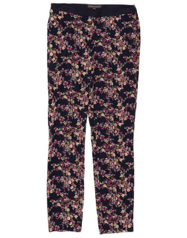 Laura Ashley Γυναικείο Casual Παντελόνι UK 10 Small W30 L28 Navy Blue Floral