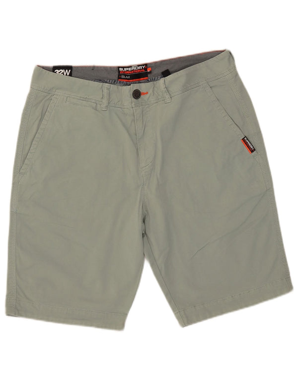Ανδρικό σορτς Chino Superdry Slim Fit W32 Μεσαίο πράσινο βαμβακερό