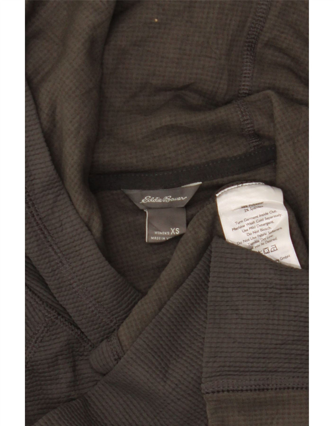 Eddie Bauer Γυναικεία μπλούζα με κουκούλα μακρυμάνικο UK 6 XS γκρι πολυεστέρας