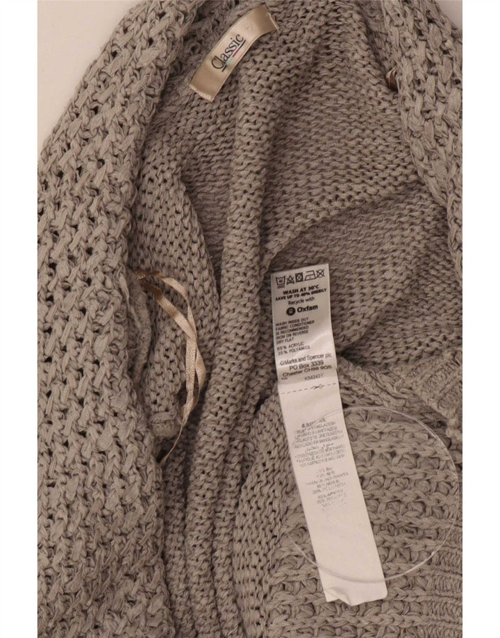 Marks & Spencer Γυναικεία Κλασική Ανοιχτή Ζακέτα UK 16 Large Grey