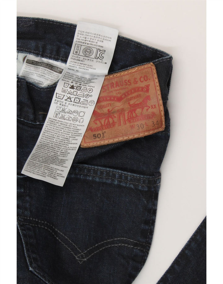 LEVI'S Ανδρικό τζιν 501 ίσιο W30 L34 Navy Blue Cotton