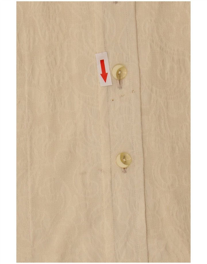 Vintage Γυναικεία See Through Μπλούζα UK 14 Medium Beige