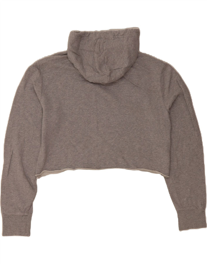 LEVI'S Womens Oversized Crop Graphic Hoodie Jumper UK 14 Medium Grey Vintage Levi's and Second-Hand Levi's from Messina Hembry 